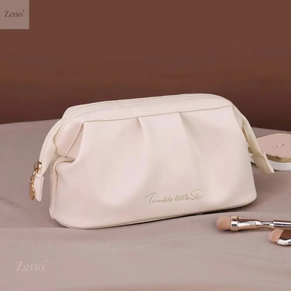Luxe Leather Travel Makeup Organizer Bag